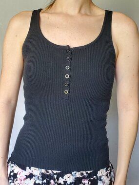 Shein Ribbed Black Tank Top